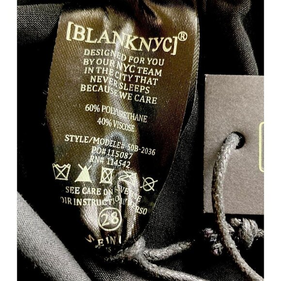 BLANKNYC Black Vegan Leather Elastic Waist Leg Jogger Slash Pockets Pants-28 - Picture 9 of 16